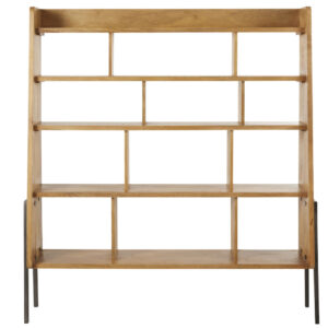 Wohnli Möbelsuche - Bücherregal aus Mangoholz und schwarzem Metall