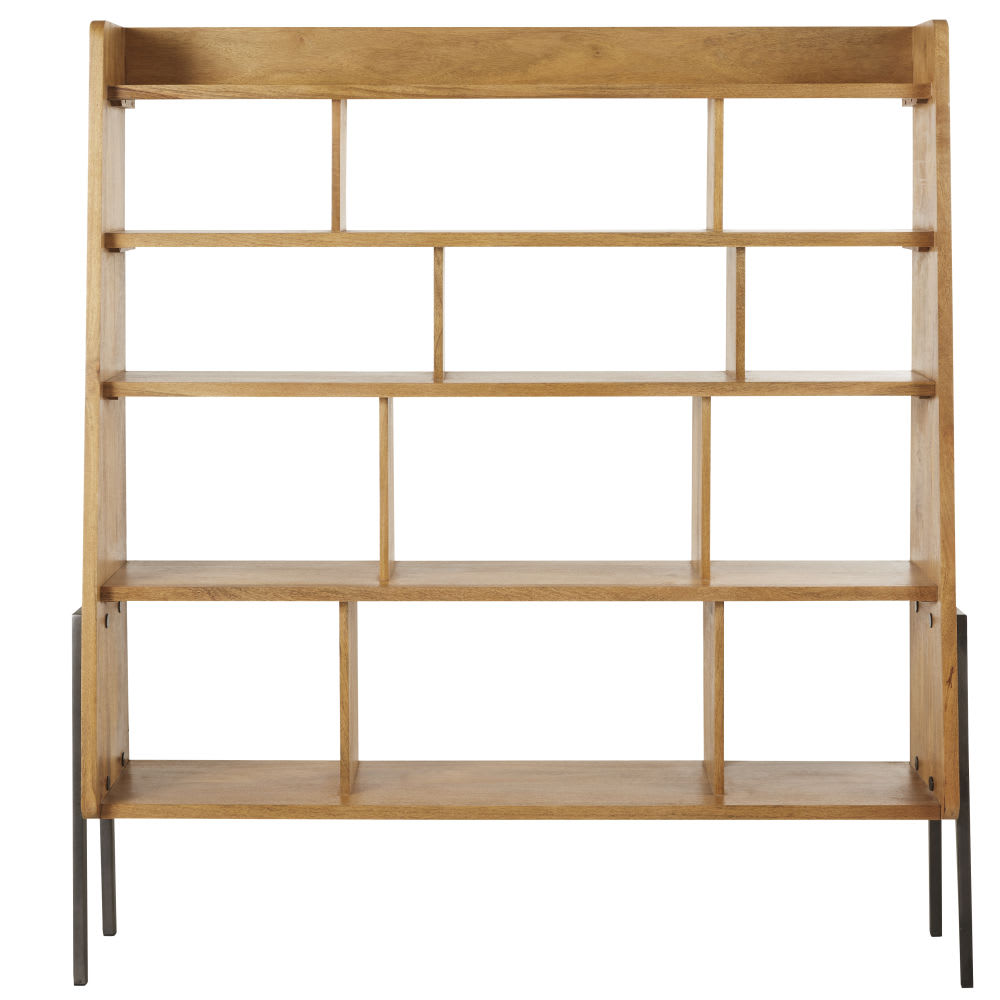 Wohnli Möbelsuche - Bücherregal aus Mangoholz und schwarzem Metall