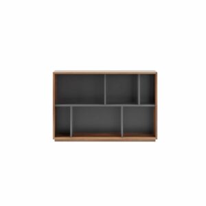 wohnli-moebel-suche-Buecherregal-aus-Melamin-in-Nussbaum-und-Graphit-80x119x32-cm Wohnli Möbelsuche - Bücherregal aus Melamin in Nussbaum und Graphit 80x119x32 cm