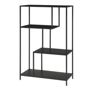 wohnli-moebel-suche-Buecherregal-aus-Metall-115-x-75-x-35-cm-in-Schwarz Wohnli Möbelsuche - Bücherregal aus Metall 115 x 75 x 35 cm