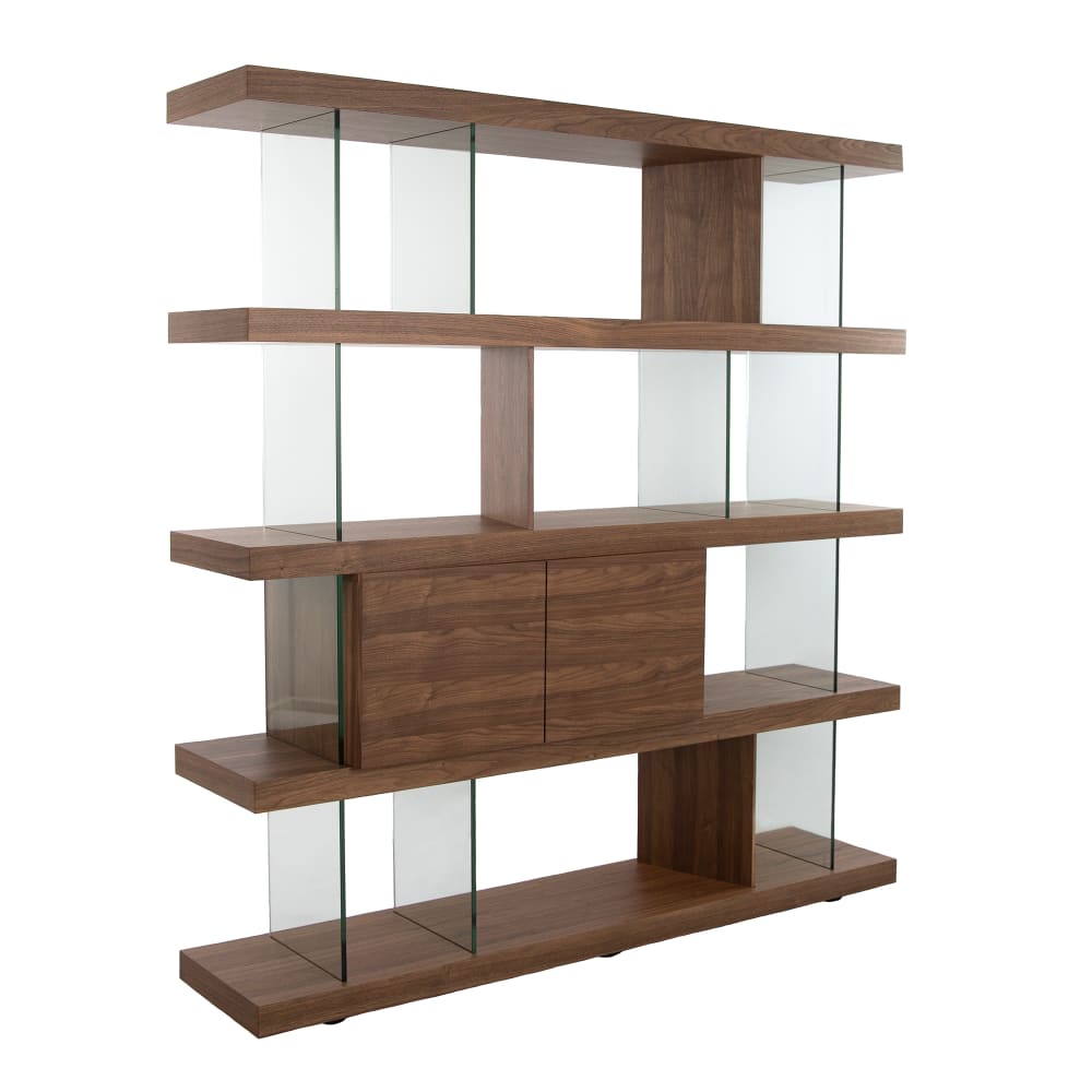 wohnli-moebel-suche-Buecherregal-aus-Nussbaum-und-Glas Wohnli Möbelsuche - Bücherregal aus Nussbaum und Glas