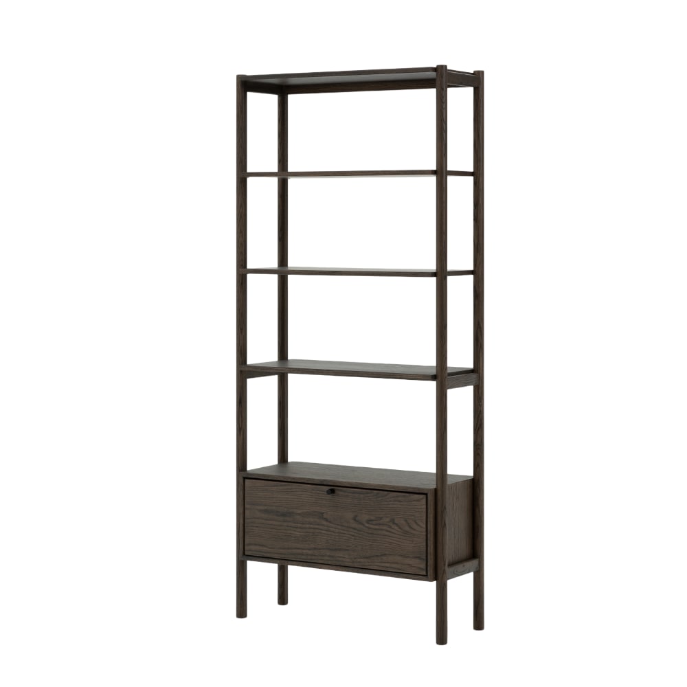 wohnli-moebel-suche-Buecherregal-aus-massiver-Eiche-mit-Espresso-Finish Wohnli Möbelsuche - Bücherregal aus massiver Eiche mit Espresso-Finish
