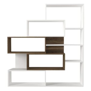 Wohnli Möbelsuche - Bücherregal mit 11 Regalfächern in Weiß und Braun