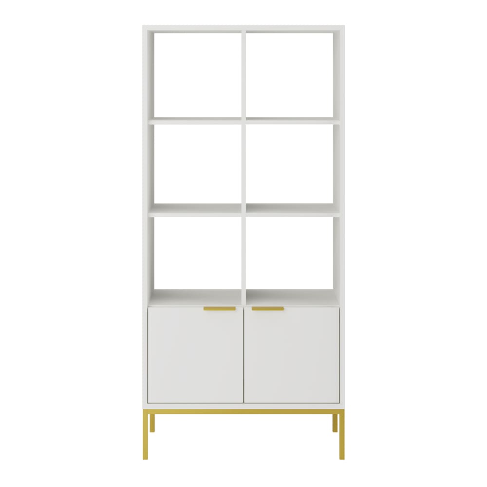 wohnli-moebel-suche-Buecherregal-mit-2-Tueren-Weiss-171.3cm Wohnli Möbelsuche - Bücherregal mit 2 Türen