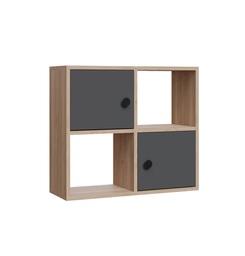 wohnli-moebel-suche-Buecherregal-mit-4-Faechern-braun-und-anthrazit-635x254x711-cm Wohnli Möbelsuche - Bücherregal mit 4 Fächern