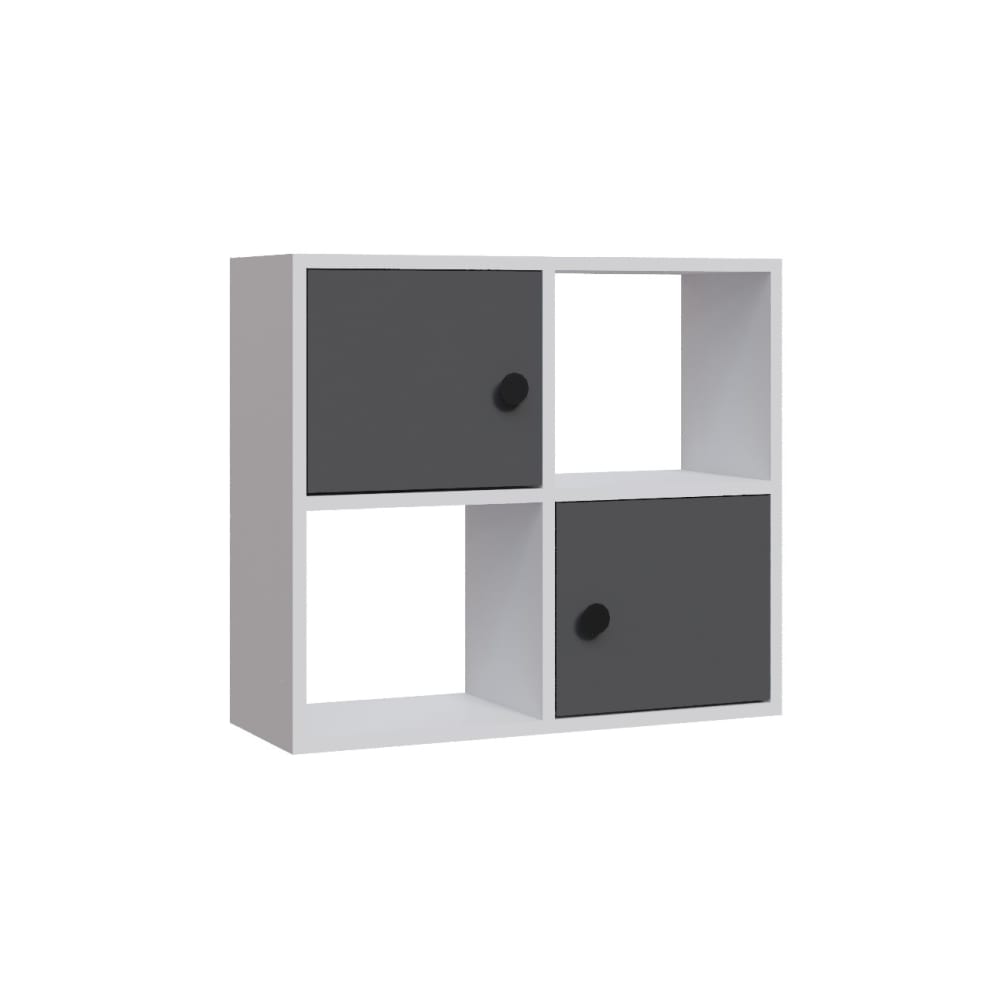 wohnli-moebel-suche-Buecherregal-mit-4-Faechern-weiss-und-anthrazit-635x254x711-cm Wohnli Möbelsuche - Bücherregal mit 4 Fächern