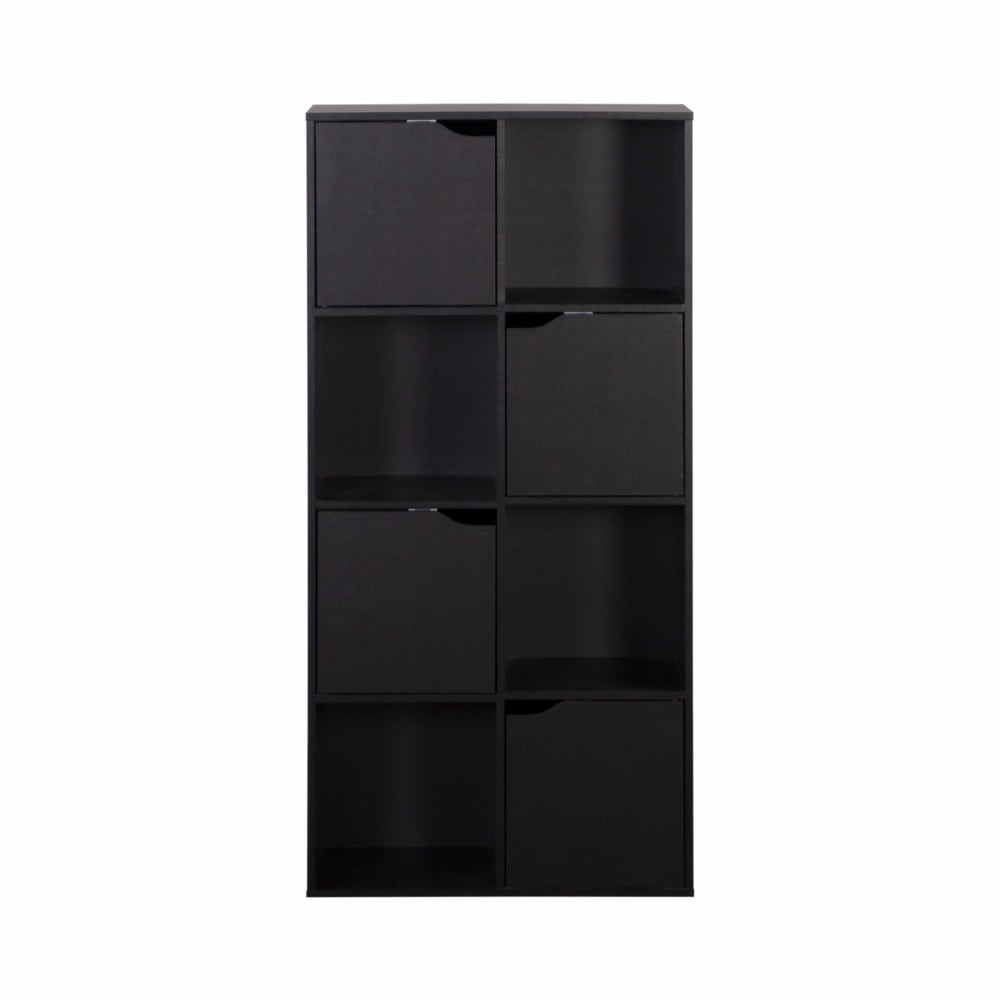 wohnli-moebel-suche-Buecherregal-mit-4-Regalen-und-8-Faechern-aus-schwarzem-Spanplatten Wohnli Möbelsuche - Bücherregal mit 4 Regalen und 8 Fächern aus schwarzem Spanplatten