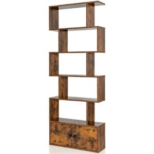 wohnli-moebel-suche-Buecherregal-mit-5-Ebenen-aus-Holz-70-x-23-x-183-cm-Braun Wohnli Möbelsuche - Bücherregal mit 5 Ebenen aus Holz 70 x 23 x 183 cm
