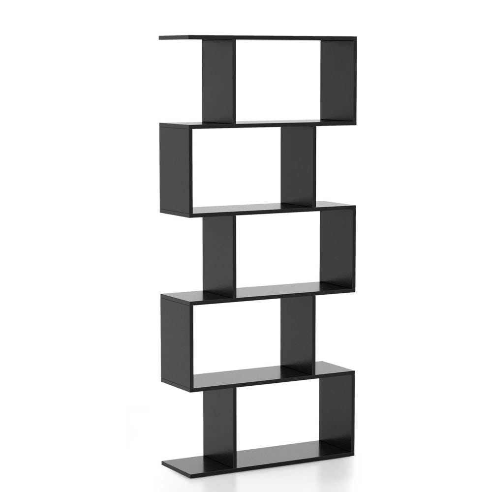 wohnli-moebel-suche-Buecherregal-mit-5-Ebenen-aus-Holz-70x235x158cm-Schwarz Wohnli Möbelsuche - Bücherregal mit 5 Ebenen aus Holz 70x23