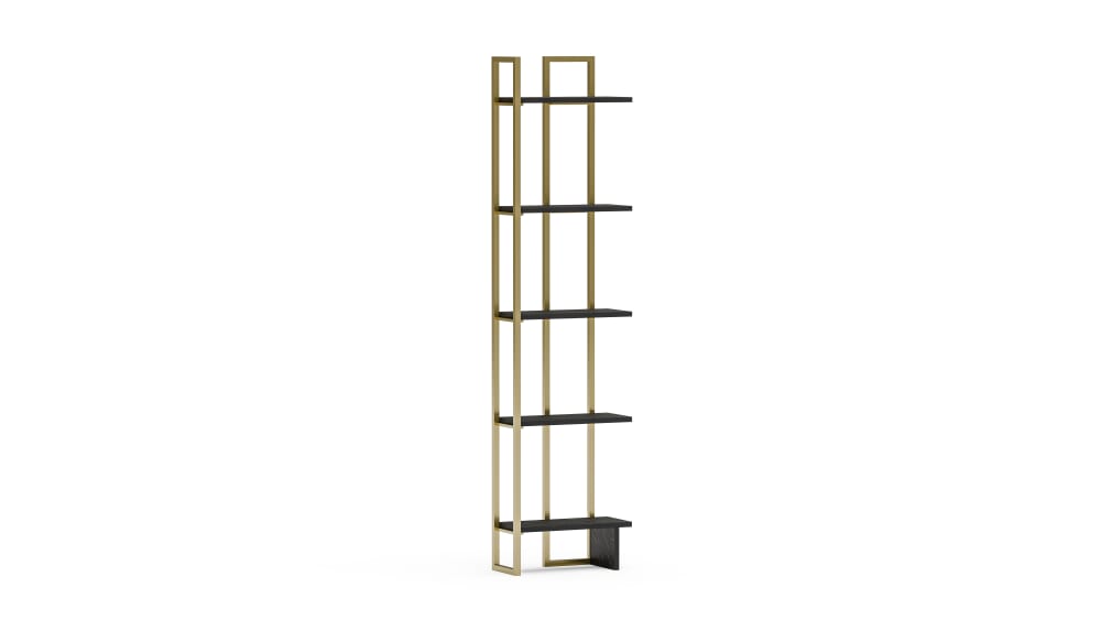 wohnli-moebel-suche-Buecherregal-mit-5-Faechern-Metall-schwarz-und-golden-180x45x22-cm Wohnli Möbelsuche - Bücherregal mit 5 Fächern Metall