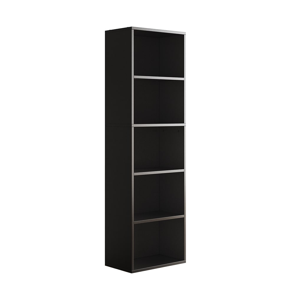 wohnli-moebel-suche-Buecherregal-mit-5-Faechern-Schwarz-40-x-132cm Wohnli Möbelsuche - Bücherregal mit 5 Fächern