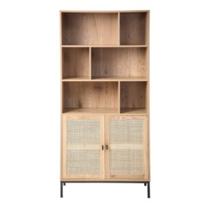 Wohnli Möbelsuche - Bücherregal mit Stauraum 2 Türen in Holzoptik - L80 x H175 cm