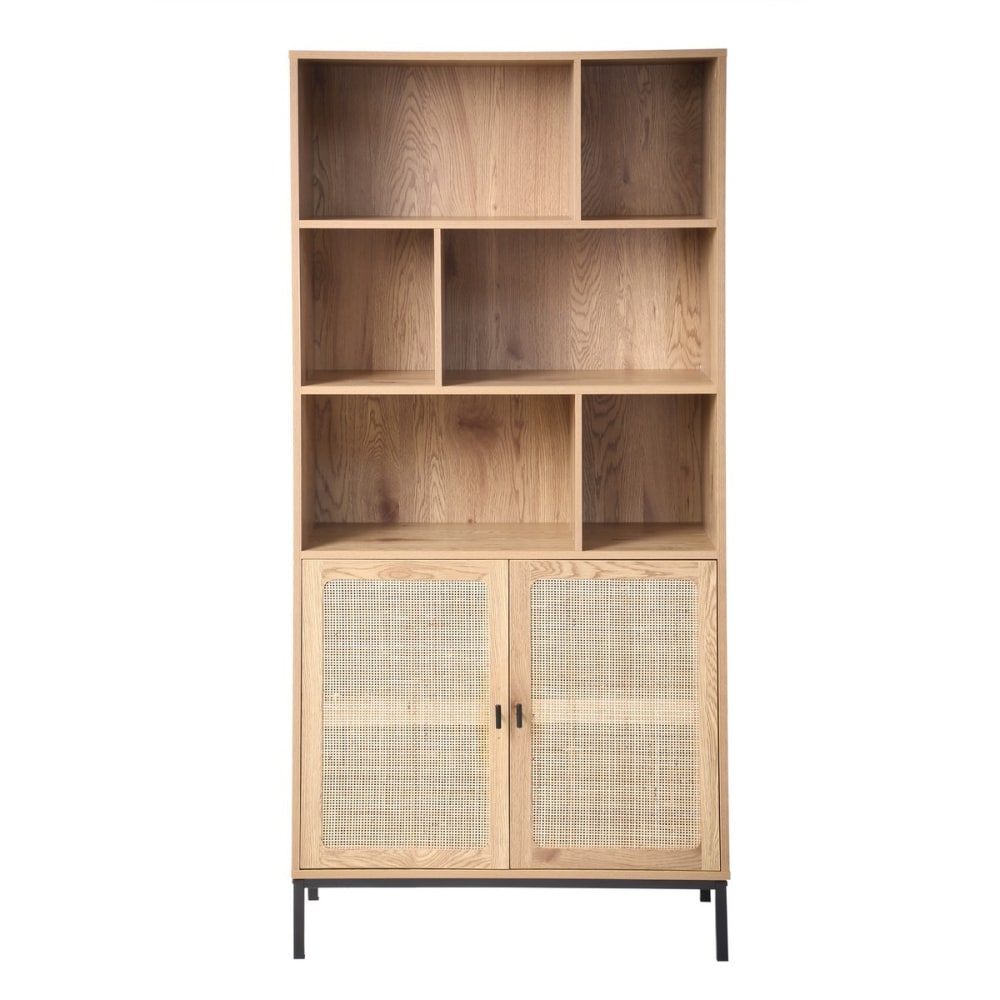 wohnli-moebel-suche-Buecherregal-mit-Stauraum-2-Tueren-in-Holzoptik-L80-x-H175-cm Wohnli Möbelsuche - Bücherregal mit Stauraum 2 Türen in Holzoptik - L80 x H175 cm