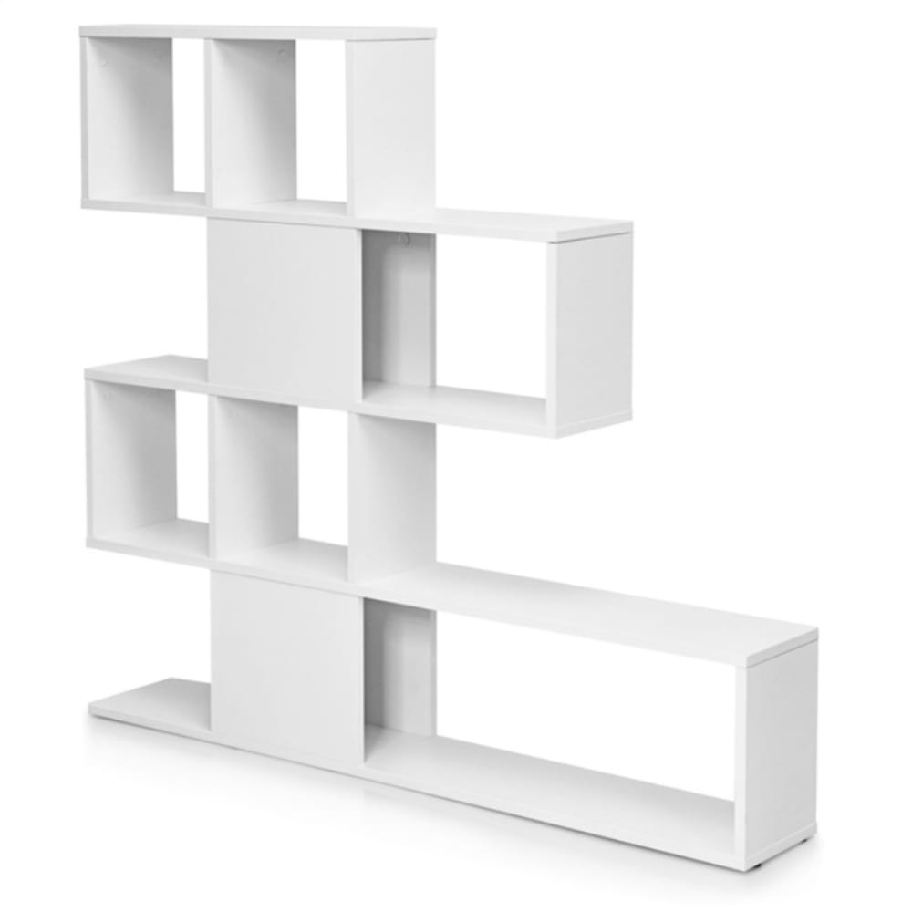 wohnli-moebel-suche-Buecherregal-mit-Trennwaenden-aus-Holzwerkstoff-120-x-20-x-109-cm-Weiss Wohnli Möbelsuche - Bücherregal mit Trennwänden aus Holzwerkstoff 120 x 20 x 109 cm