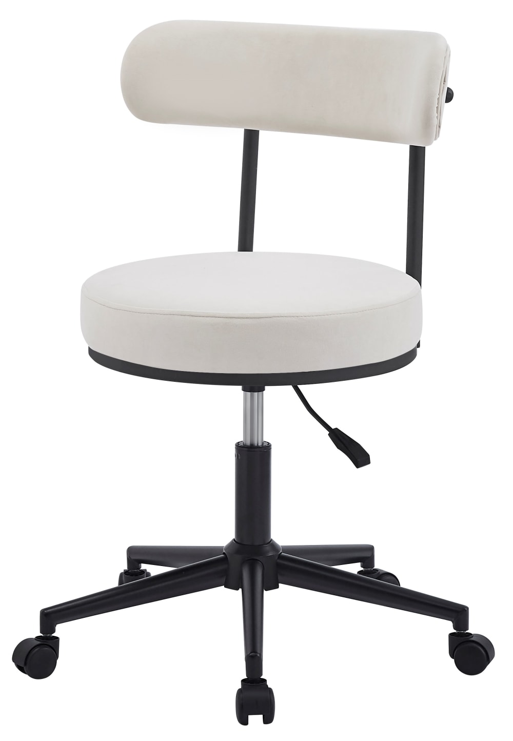 wohnli-moebel-suche-Buerostuhl-aus-Metall-und-Stoff-Beige Wohnli Möbelsuche - Bürostuhl aus Metall und Stoff Beige