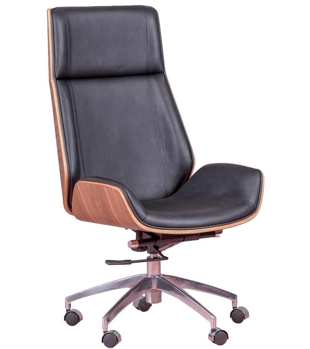 wohnli-moebel-suche-Buerostuhl-aus-Walnussholz-und-Polster-schwarz Wohnli Möbelsuche - Bürostuhl aus Walnussholz und Polster