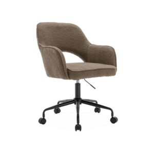 Wohnli Möbelsuche - Bürostuhl mit Rollen und Bouclé-Bezug