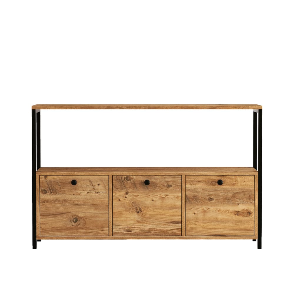 wohnli-moebel-suche-Buffet-3-portes-im-industriellen-Stil-aus-HolzSchwarz Wohnli Möbelsuche - Buffet 3 portes im industriellen Stil aus Holz/Schwarz