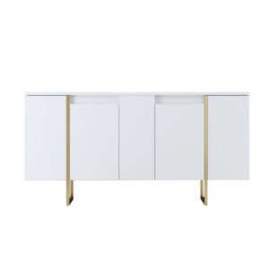 wohnli-moebel-suche-Buffet-Design-in-Weiss-und-Gold-160-cm-4-Tueren Wohnli Möbelsuche - Buffet-Design in Weiß und Gold 160 cm - 4 Türen