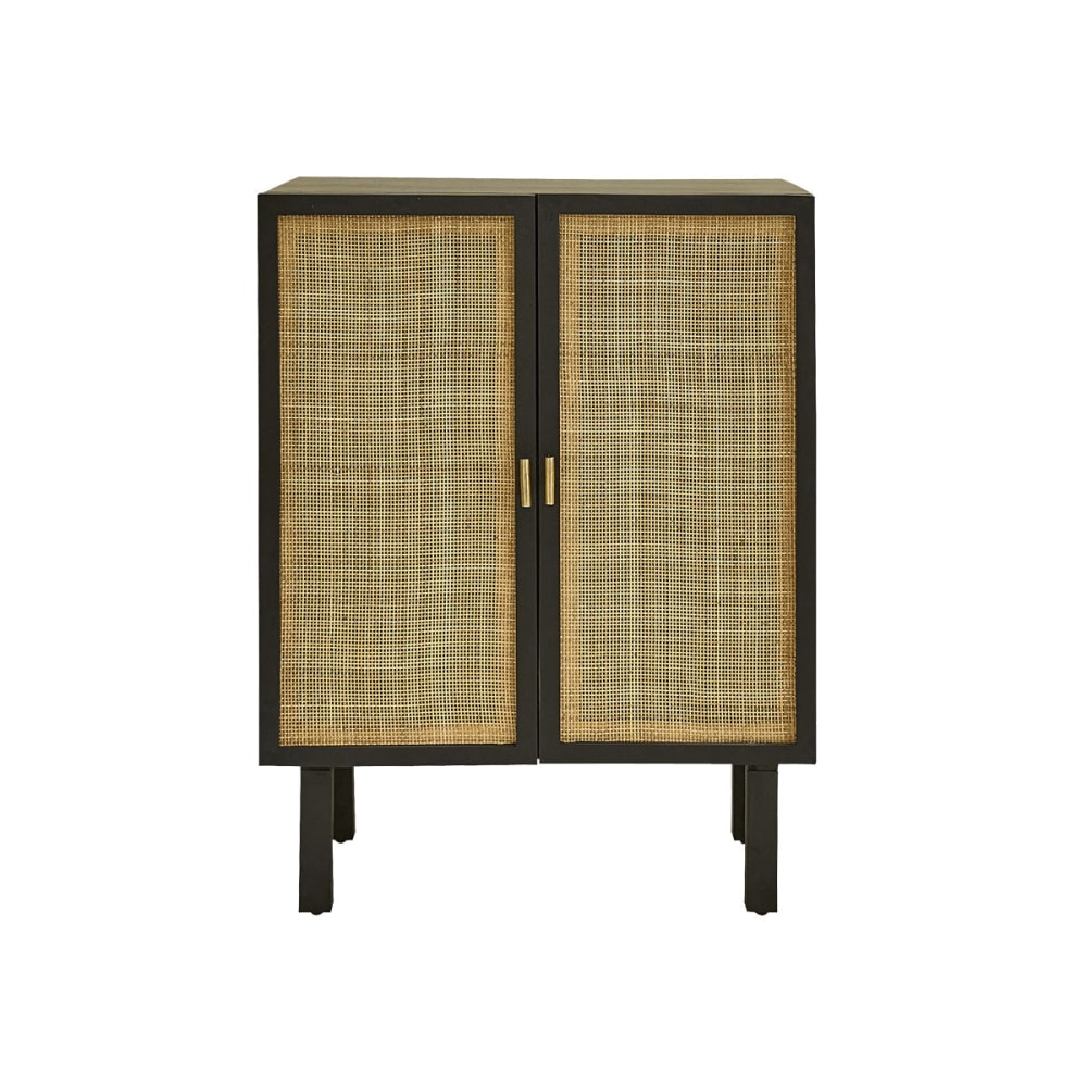 wohnli-moebel-suche-Buffet-aus-massivem-Mangoholz-schwarz-und-Rohrgeflecht-68-cm Wohnli Möbelsuche - Buffet aus massivem Mangoholz schwarz und Rohrgeflecht 68 cm
