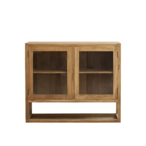 Wohnli Möbelsuche - Buffet aus massivem Teakholz und Glas 120 cm