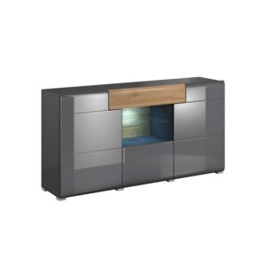 wohnli-moebel-suche-Buffet-mit-1-Schublade-und-3-Tueren-Grau-und-Holzoptik-159cm Wohnli Möbelsuche - Buffet mit 1 Schublade und 3 Türen