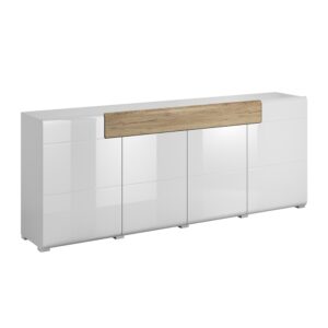 wohnli-moebel-suche-Buffet-mit-1-Schublade-und-4-Tueren-Weiss-und-Holzoptik-208cm Wohnli Möbelsuche - Buffet mit 1 Schublade und 4 Türen