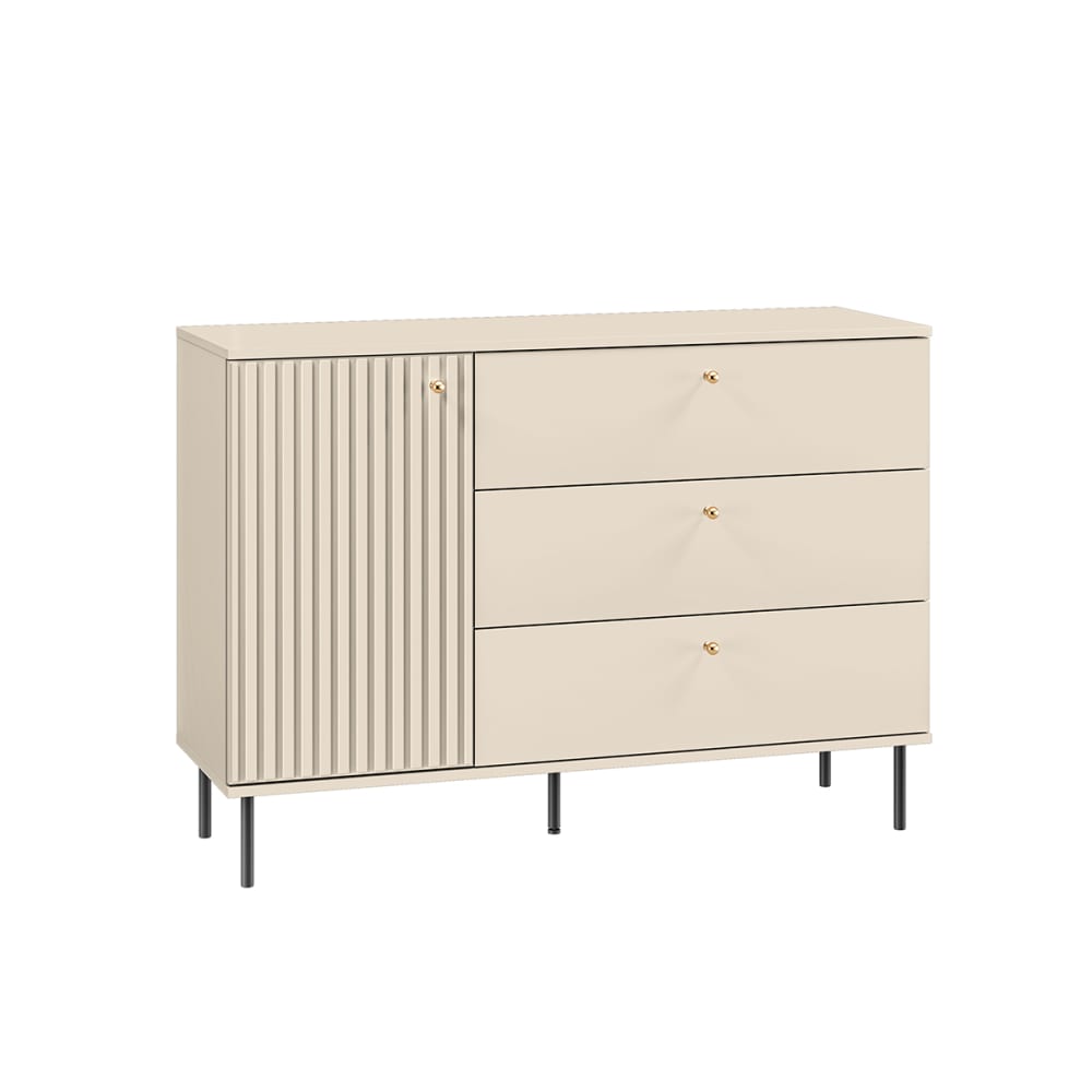 wohnli-moebel-suche-Buffet-mit-3-Schubladen-und-1-Tuer-Beige-120cm Wohnli Möbelsuche - Buffet mit 3 Schubladen und 1 Tür