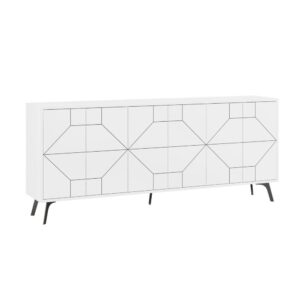 wohnli-moebel-suche-Buffet-mit-6-Tueren-L184-cm-Weiss Wohnli Möbelsuche - Buffet mit 6 Türen L184 cm - Weiß