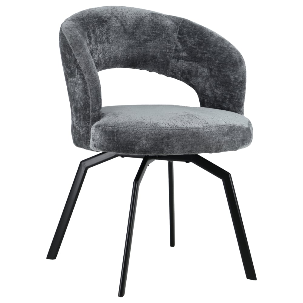 Wohnli Möbelsuche - Chenille-Stuhl grau
