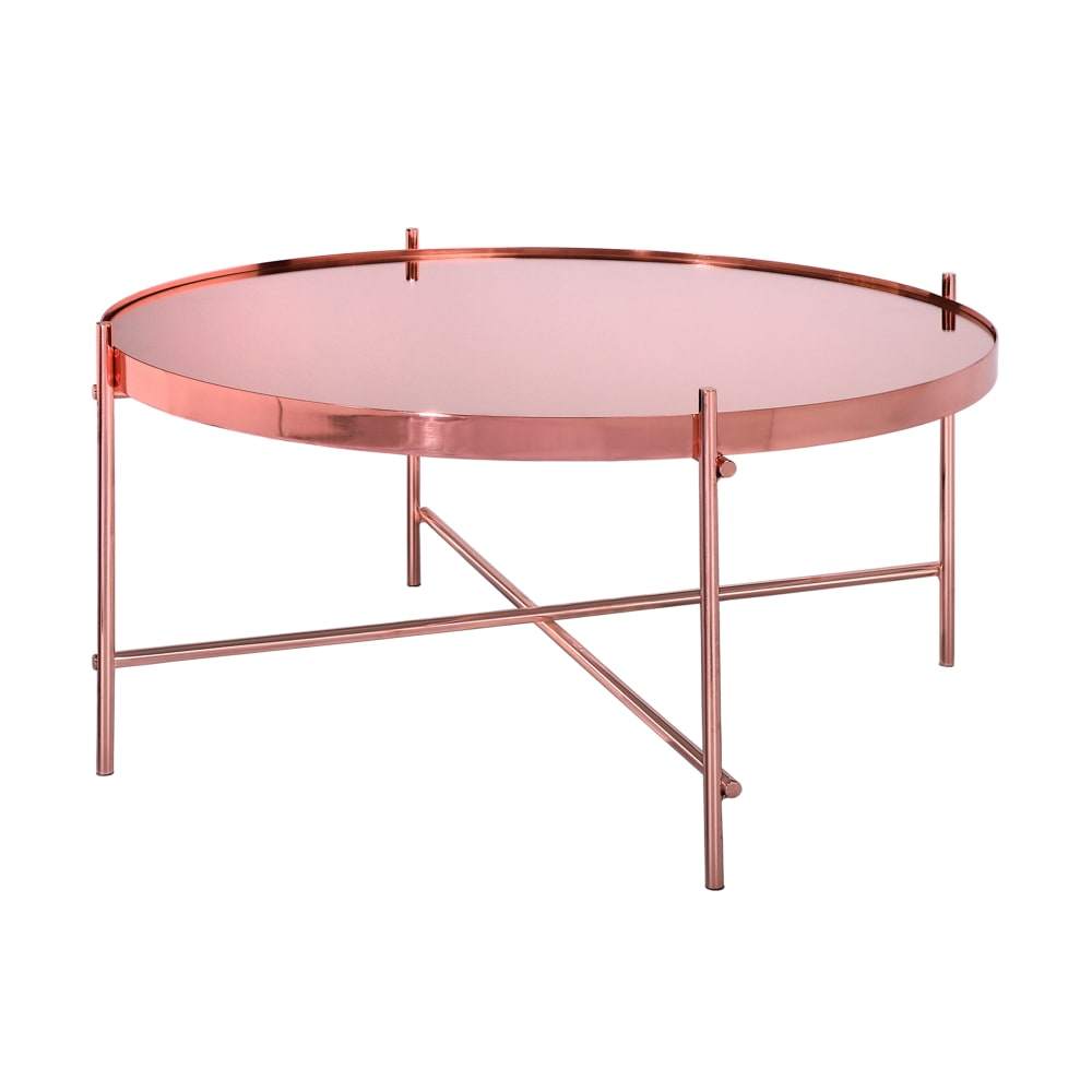 wohnli-moebel-suche-Couchtisch-O-75x35-cm-Kupfer-glaenzend-mit-Glasplatte Wohnli Möbelsuche - Couchtisch Ø 75x35 cm Kupfer glänzend mit Glasplatte