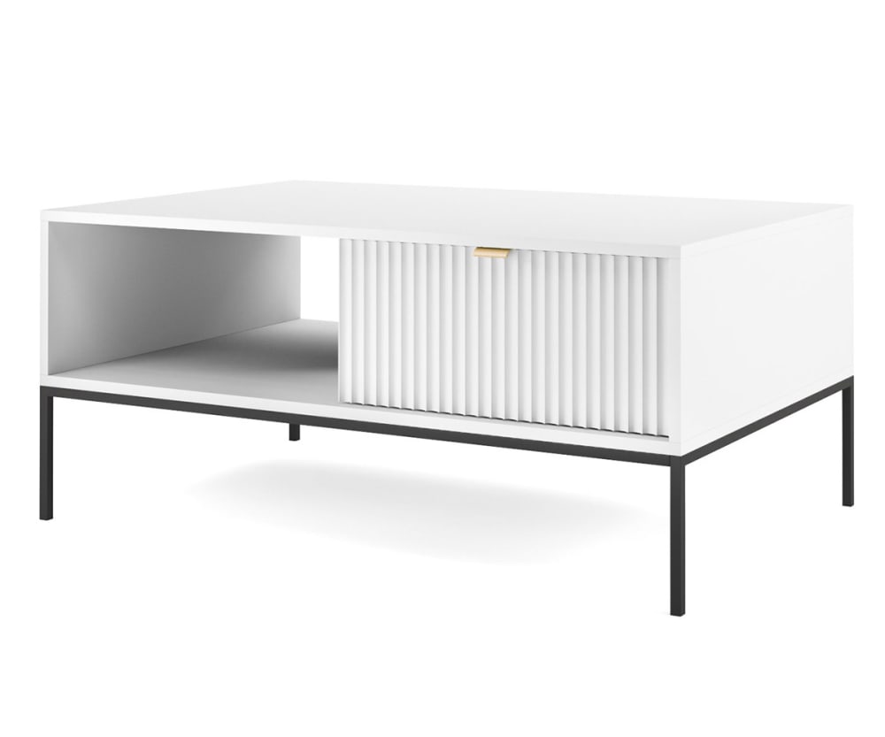 wohnli-moebel-suche-Couchtisch-aus-Holz-104x68x46cm-Weiss-Schwarz Wohnli Möbelsuche - Couchtisch aus Holz