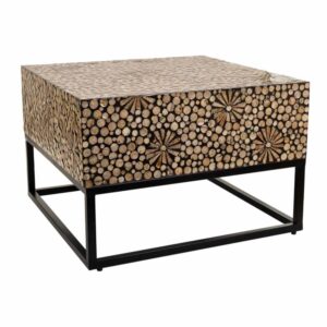 Wohnli Möbelsuche - Couchtisch aus Holz mit Capiz-Oberfläche