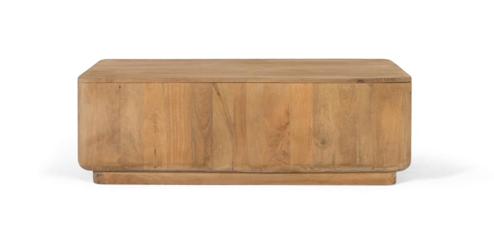 Wohnli Möbelsuche - Couchtisch aus Mangoholz mit abgerundeten Ecken