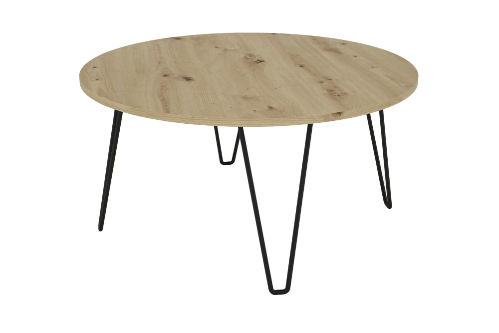 wohnli-moebel-suche-Couchtisch-aus-Melamin-Metall-schwarz-D-80-H-40-cm-braun Wohnli Möbelsuche - Couchtisch aus Melamin