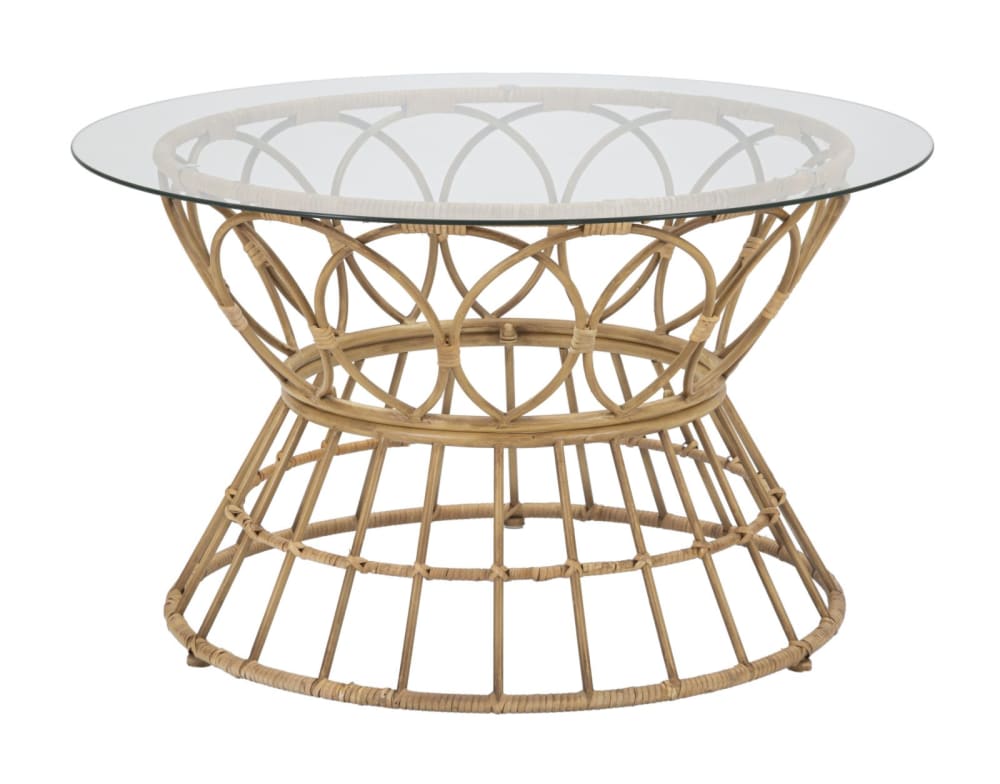 Wohnli Möbelsuche - Couchtisch aus Metall und Glas braun Ø cm 75x44