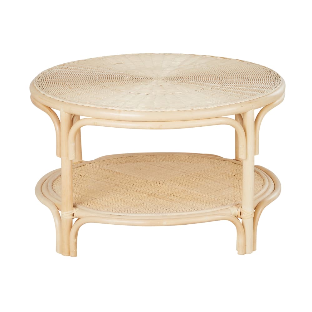 Wohnli Möbelsuche - Couchtisch aus Rattan mit 2 Ablagen 71 cm