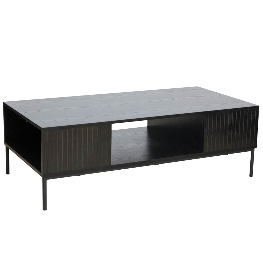 Wohnli Möbelsuche - Couchtisch aus Stahl und MDF mit Melamindekor 120 cm schwarz