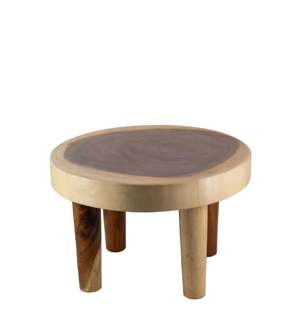 Wohnli Möbelsuche - Couchtisch aus braunem Holz Ø 60 cm