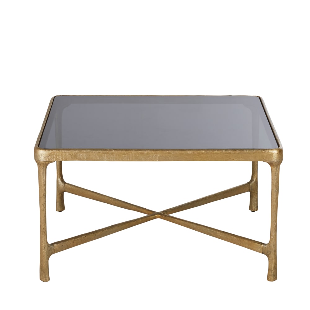 Wohnli Möbelsuche - Couchtisch aus gehärtetem Glas mit Marmoreffekt 81 cm