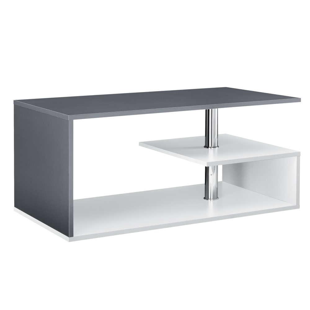 wohnli-moebel-suche-Couchtisch-in-Holzoptik-41-x-90-x-50-cm-in-Weiss-und-Dunkelgrau Wohnli Möbelsuche - Couchtisch in Holzoptik 41 x 90 x 50 cm
