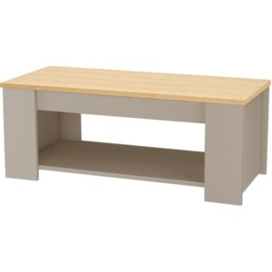 Wohnli Möbelsuche - Couchtisch mit 1 Ablage aus MDF Eiche und Creme