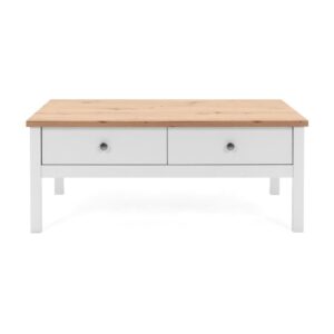 Wohnli Möbelsuche - Couchtisch mit 2 Schubladen L100 cm - Dekor Weiß