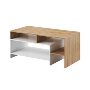 wohnli-moebel-suche-Couchtisch-mit-Ablageflaechen-aus-Holz-120x60x53cm-Eiche-weiss Wohnli Möbelsuche - Couchtisch mit Ablageflächen aus Holz