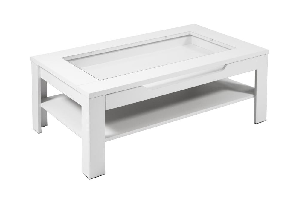 wohnli-moebel-suche-Couchtisch-mit-Glaseinlage-Schublade-B-110-H-43-T-67-cm-weiss Wohnli Möbelsuche - Couchtisch mit Glaseinlage & Schublade