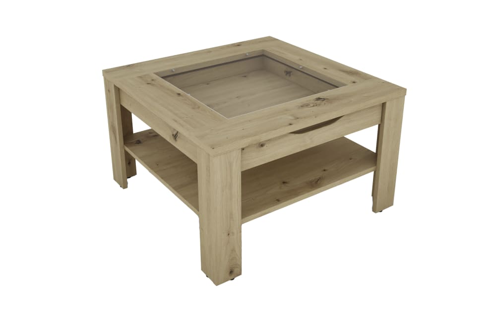 wohnli-moebel-suche-Couchtisch-mit-Glaseinlage-Schublade-B-67-H-43-T-67-cm-braun Wohnli Möbelsuche - Couchtisch mit Glaseinlage & Schublade
