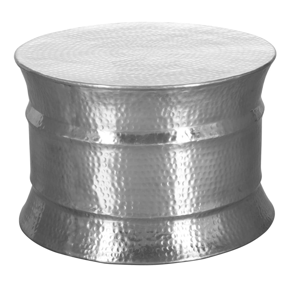 wohnli-moebel-suche-Couchtisch-mit-Hammerschlag-aus-Aluminium-Silber Wohnli Möbelsuche - Couchtisch mit Hammerschlag aus Aluminium