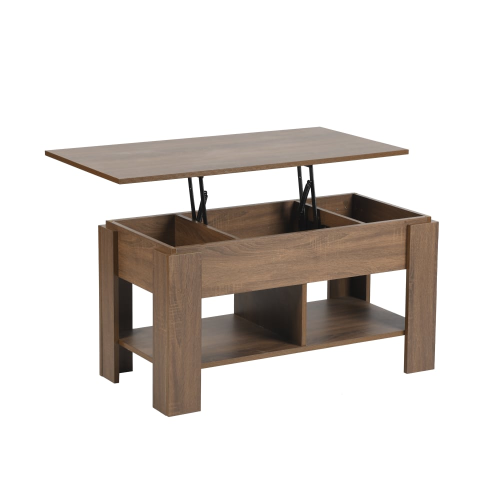 Wohnli Möbelsuche - Couchtisch mit Hubplatte in Holzoptik 96*50