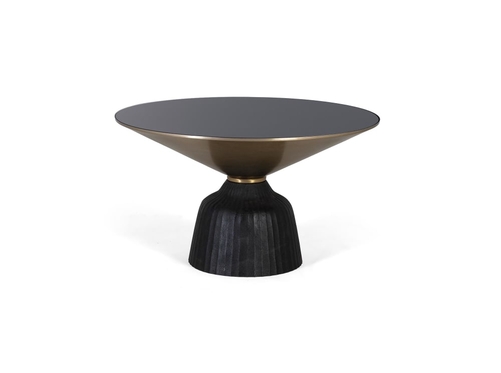 Wohnli Möbelsuche - Couchtisch mit Tischplatte aus gehärtetem Glas und Aluminiumstruktur