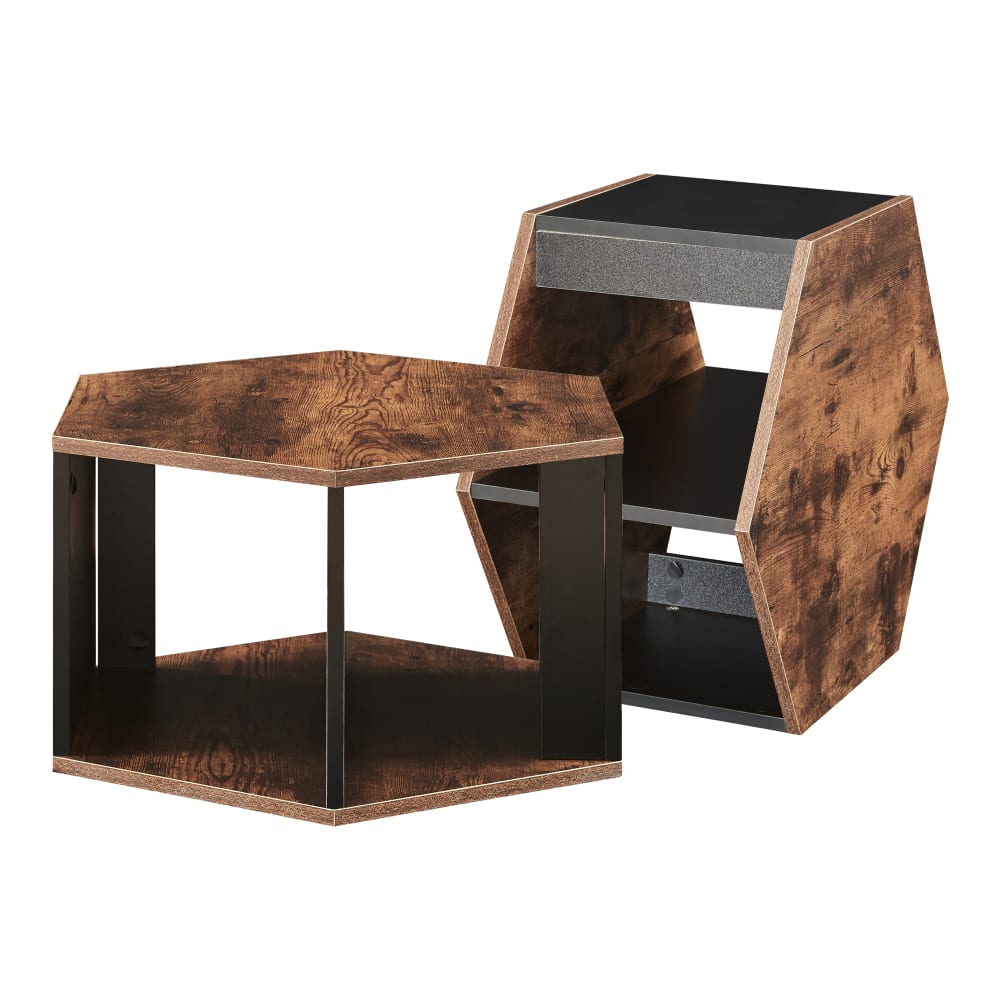 wohnli-moebel-suche-Couchtischset-2-teilig-in-Holzoptik-in-Walnussoptik-und-Schwarz Wohnli Möbelsuche - Couchtischset 2-teilig in Holzoptik